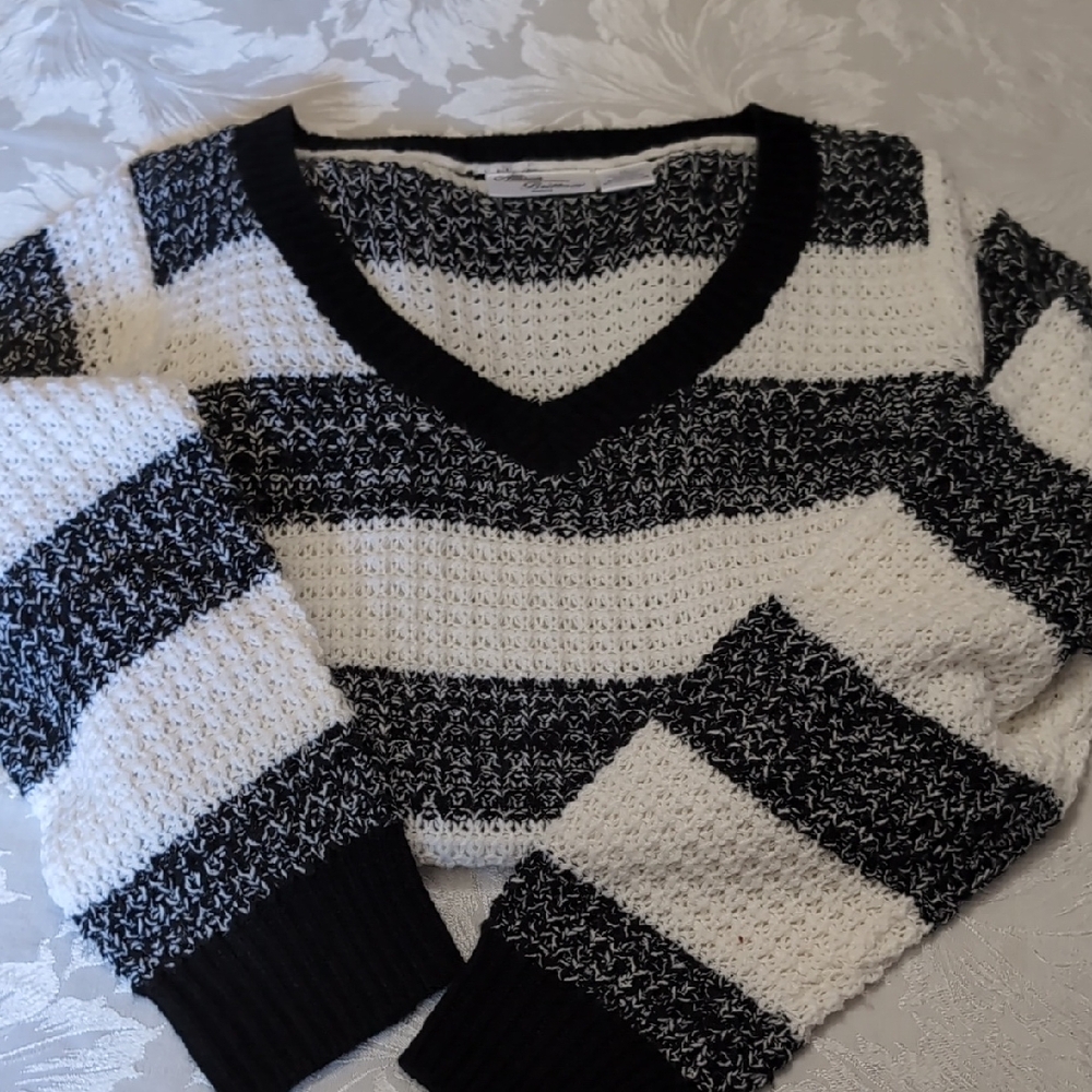 Black and White Striped Sweater